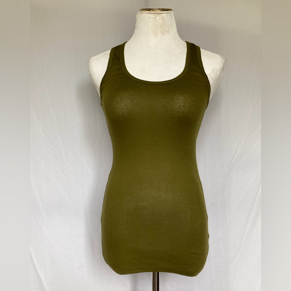 Active Basic green knit tank top